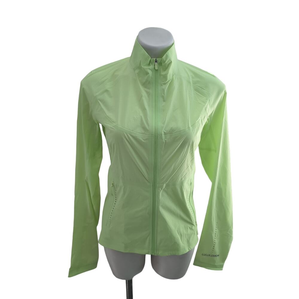 Lululemon Size 6 Fast Free Windbreaker Jacket Water Repellent Lime Yellow
